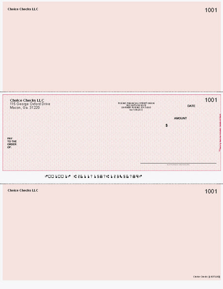 Lattice Imprinted Business Checks in Middle - Good Security