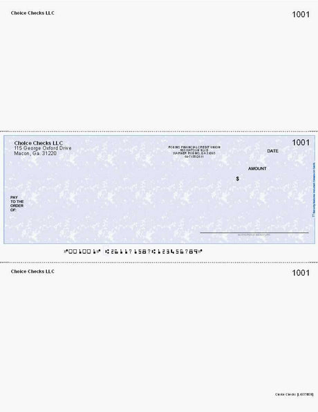 Marble Imprinted Business Check In Middle - Good Security - Marble Blue
