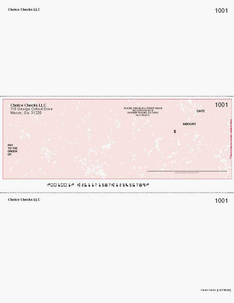 Marble Imprinted Business Check In Middle - Good Security - Marble Burgundy