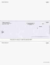 Marble Imprinted Business Check In Middle - Good Security - Marble Purple
