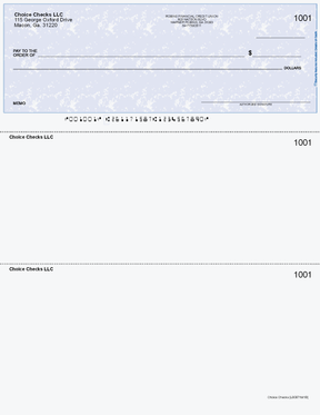 Marble Imprinted Business Check on Top - Good Security - Marble Blue