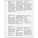 3up Blank W-2 Form with 1/2" Side Perforation (with Employee Instructions)