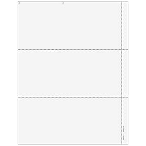 3up Blank W-2 Form with 1/2" Side Perforation (with Employee Instructions)
