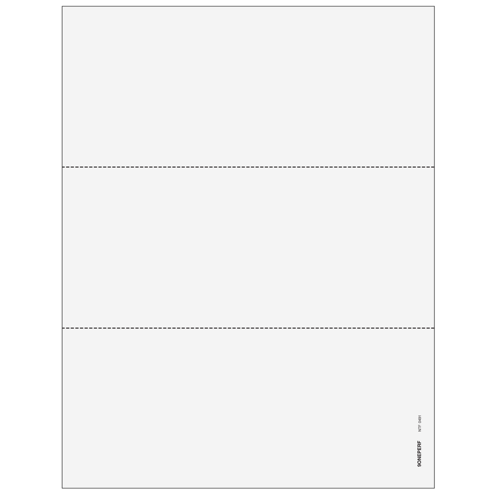 Blank 1099 3up Perforated Paper - 25 Qty