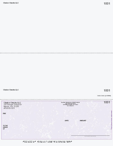 Marble Imprinted Business Check on Bottom - Good Security – Purple