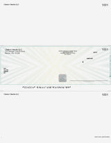 Prismatic Star With Hologram Imprinted Business Check in Middle - Green/Yellow