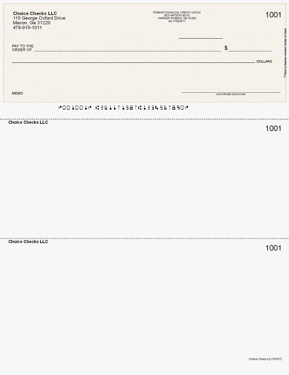 Herringbone Imprinted Business Checks on Top - Better Security – Tan