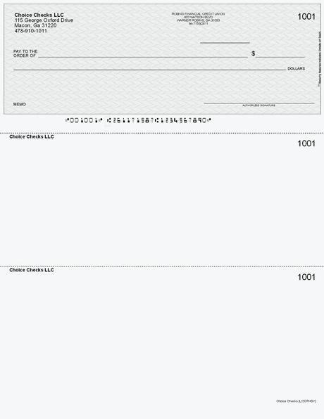 Herringbone Imprinted Business Checks on Top - Better Security – Gray