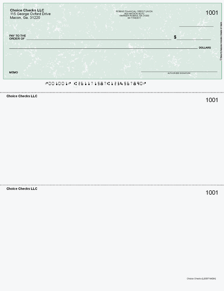 Marble Imprinted Business Check Top - Better Security