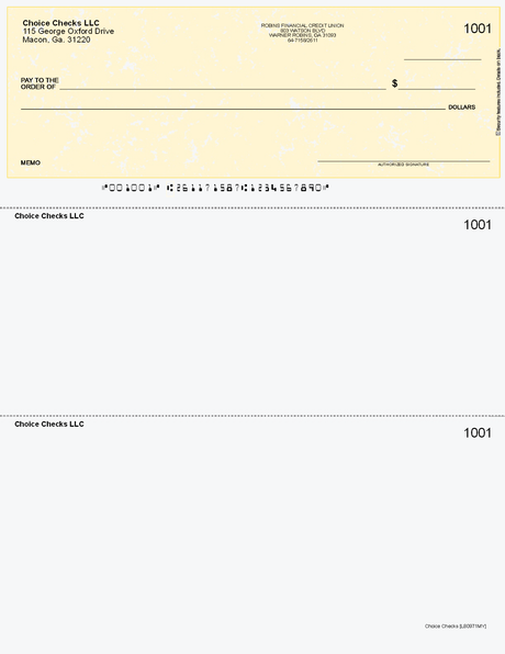 Marble Imprinted Business Check Top - Better Security