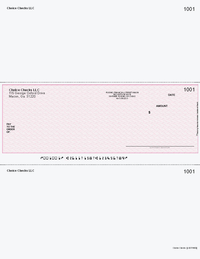 Herringbone Imprinted Business Checks In Middle -Herringbone Burgundy