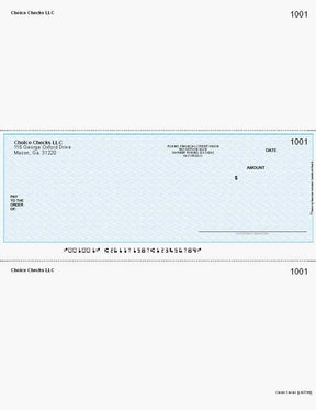 Herringbone Imprinted Business Checks In Middle -Herringbone Blue