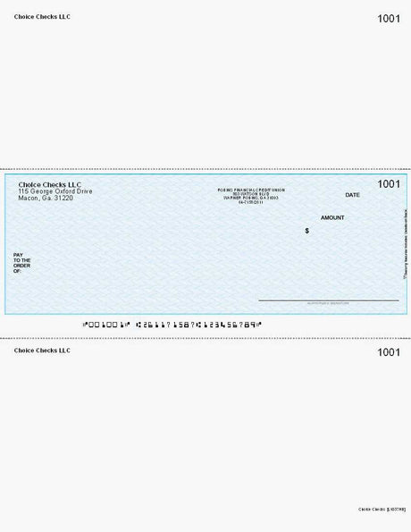 Herringbone Imprinted Business Checks In Middle -Herringbone Blue
