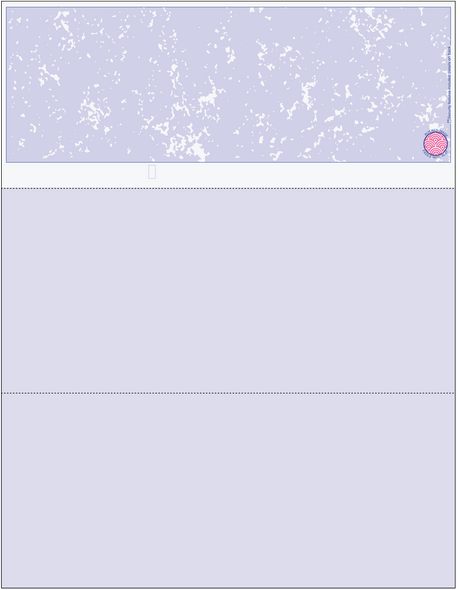 Marble Blank Business Checks on Top - Better Security -  Marble Blue with Colored Stub