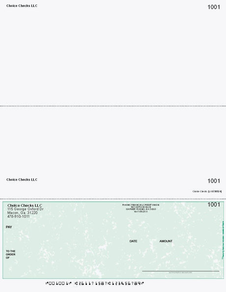 Marble Imprinted Business Check on Bottom - Good Security – Green