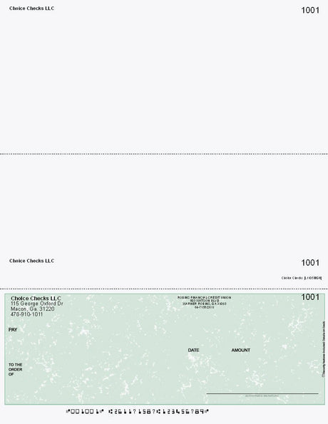 Marble Imprinted Business Check On Bottom - Better Security – Green