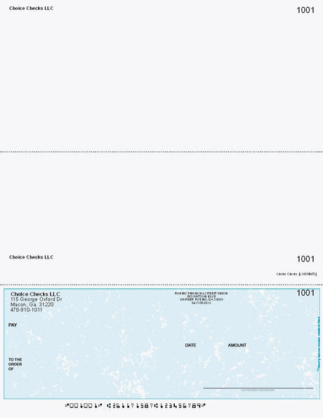 Marble Imprinted Business Check on Bottom - Good Security – Teal