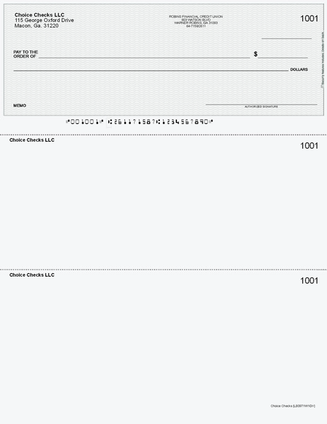 Wave Imprinted Business Checks on Top - Good Security