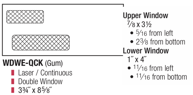 DBL WINDOW-QUICKEN PLAIN 8-5/8 X 3-3/4 24# WH WOVE/GUM - Choice Checks