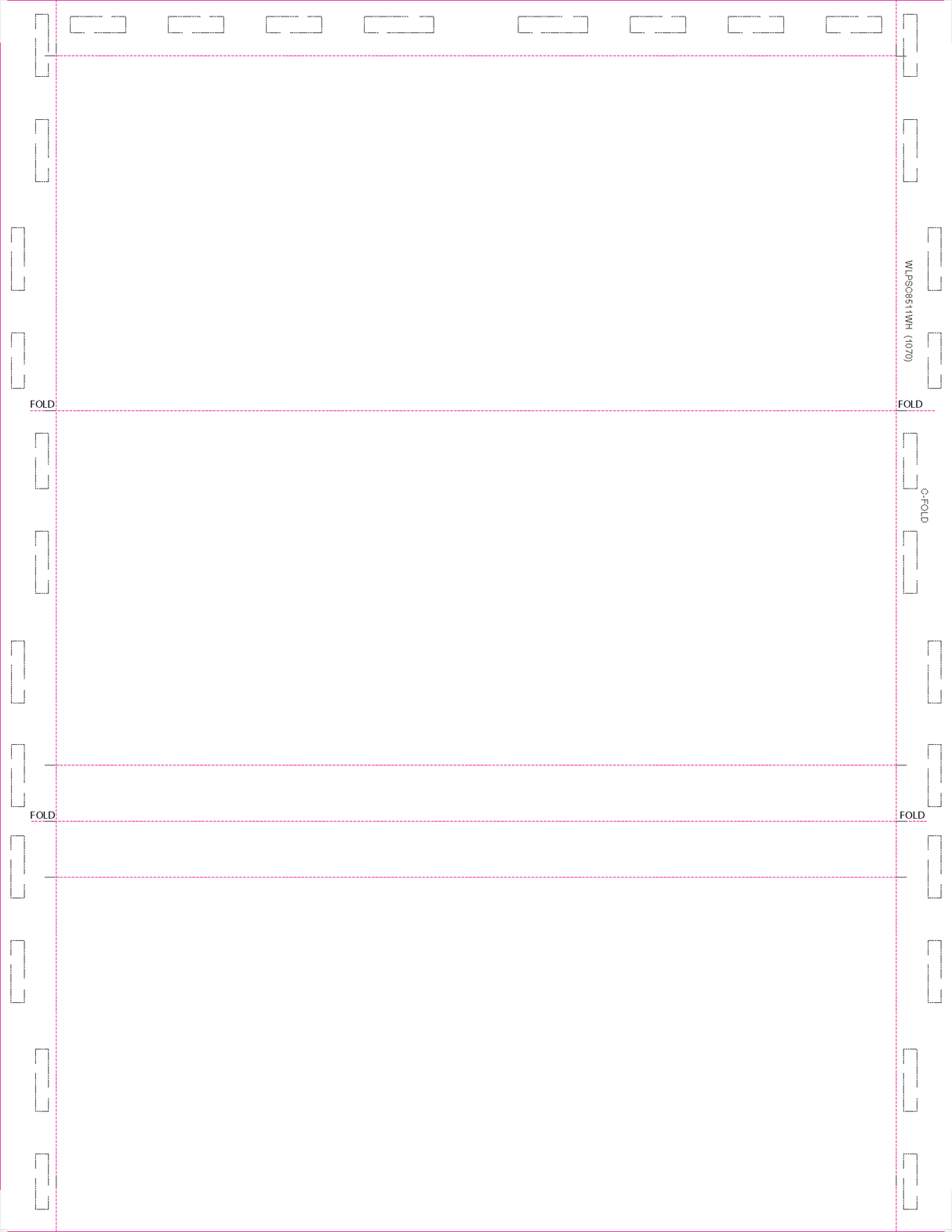 Blank Check Stock with One Blockout C-Fold Blank Pressure Seal Checks – 8½ × 11