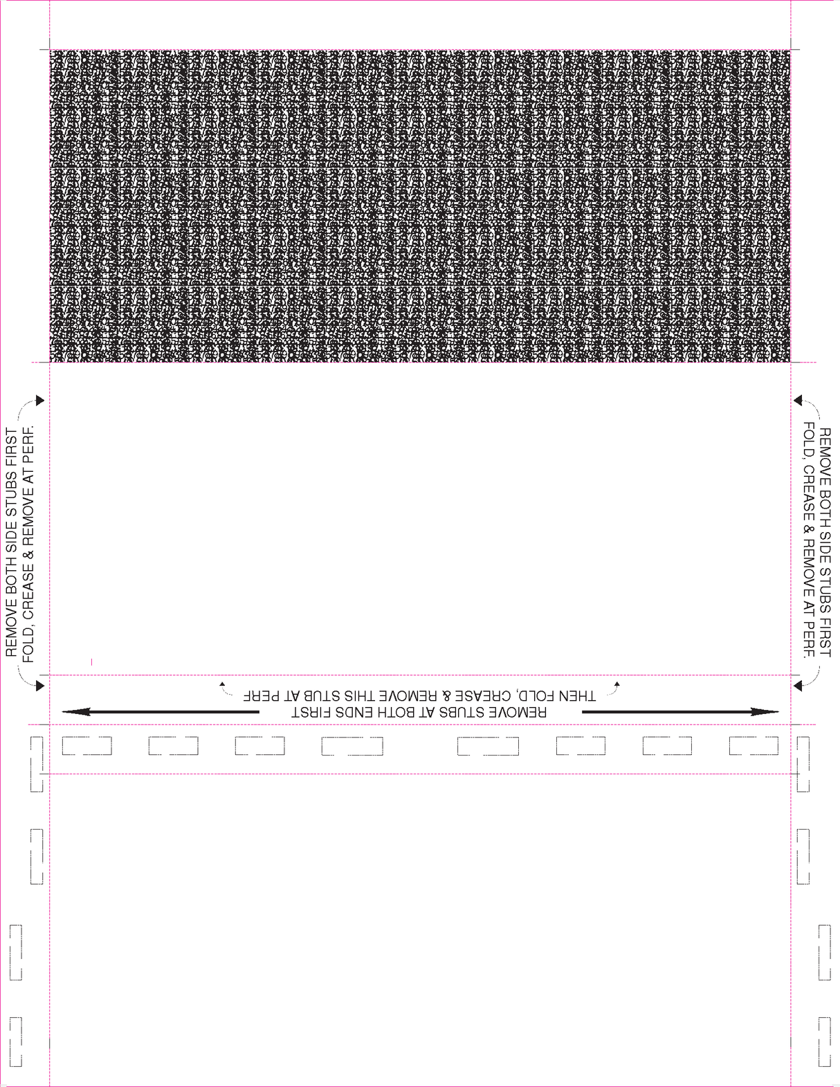 Blank Check Stock with One Blockout C-Fold Blank Pressure Seal Checks – 8½ × 11