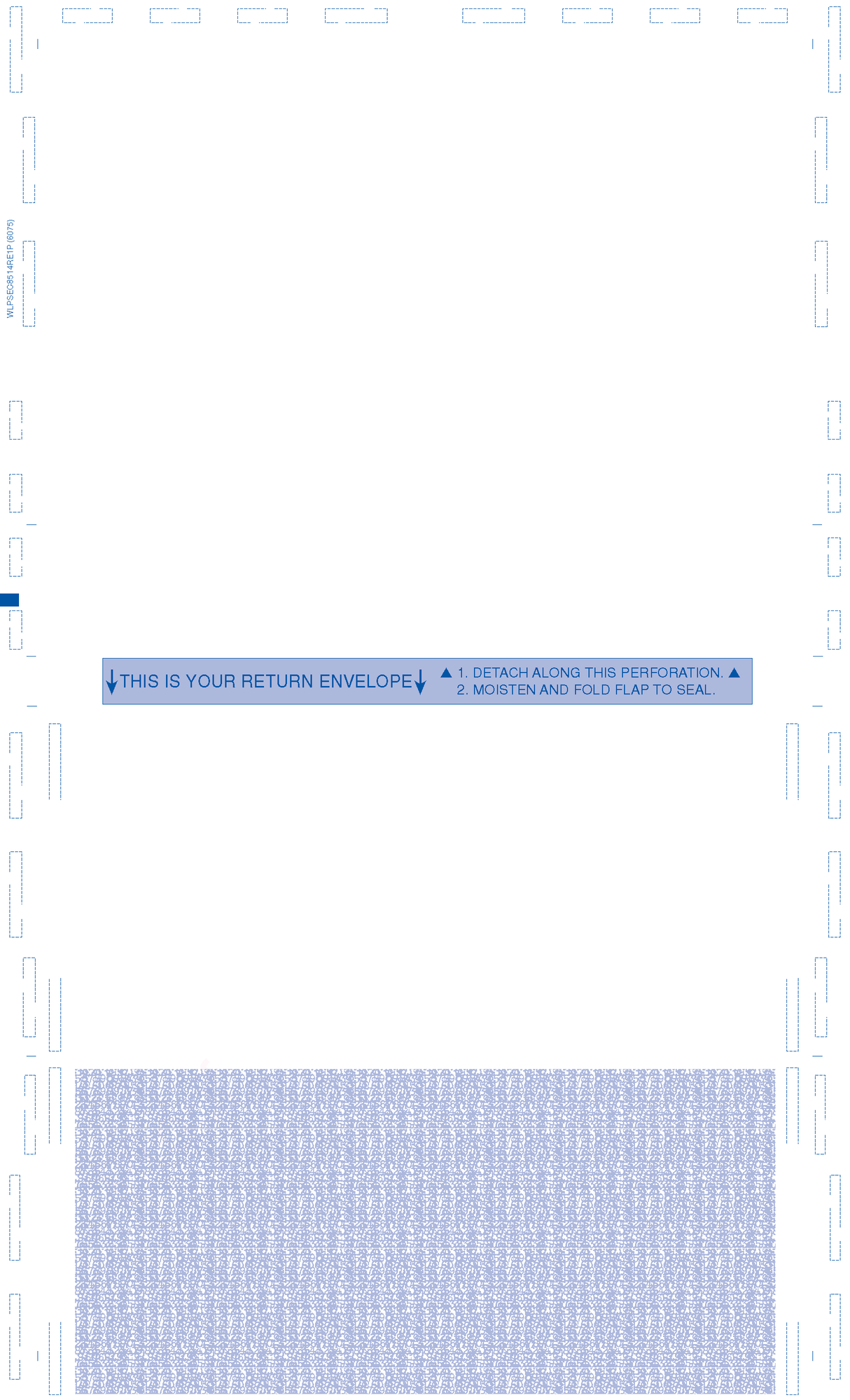 Form, Return Envelope, Reflex blue, EC-fold One Blockout 28# MOCR, 8-1/2" X 14"	 Eccentric C-Fold  EC-fold