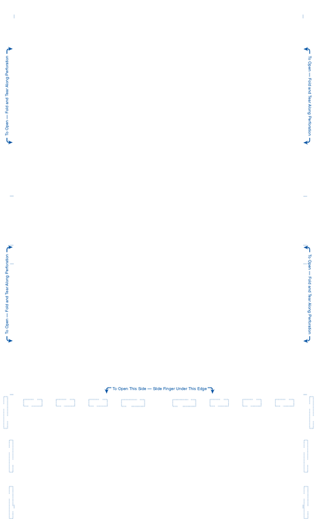 Form, Return Envelope, Reflex blue, EC-fold One Blockout 28# MOCR, 8-1/2" X 14"	 Eccentric C-Fold  EC-fold