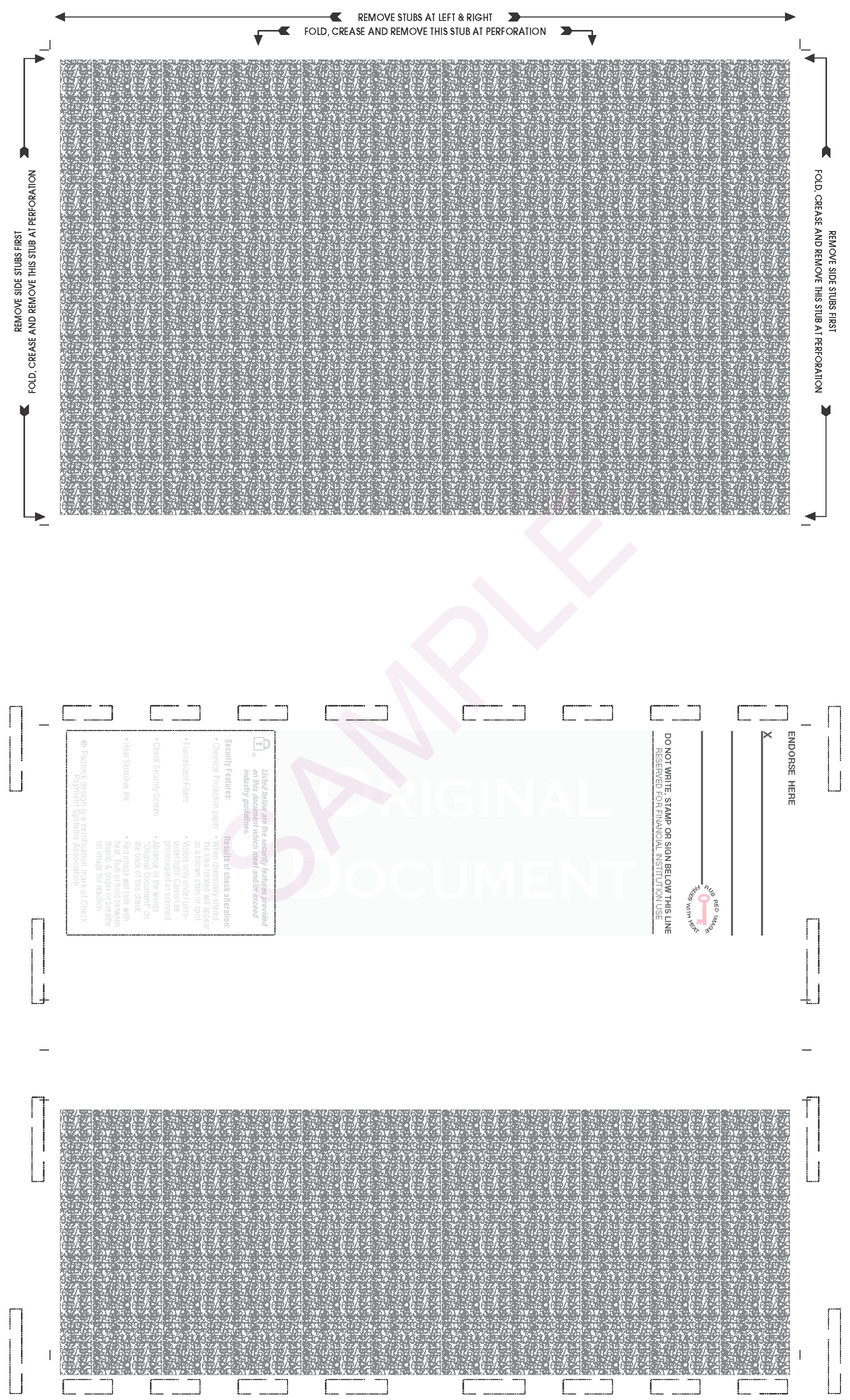 Void Pantograph Check – Teal 328 EZ-Fold Blank Pressure Seal Checks – 8½ × 14