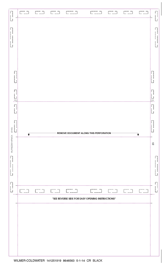Check, Stock, Blank, Two Blockouts 28#, 8-1/2" x 14" Eccentric Z-Fold EZ-fold - Choice Checks