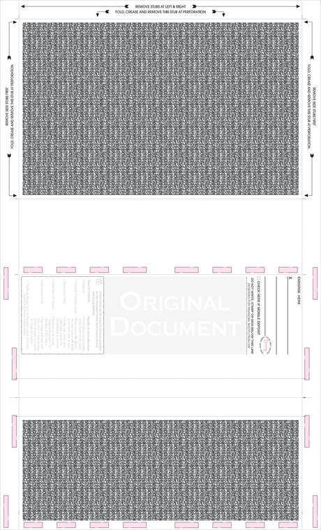 Blank Check with Backer, Two Blockouts and Hologram – Red / Blue / Red EZ-Fold Blank Pressure Seal Checks – 8½ × 14