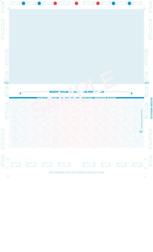 Void Prismatic Pantograph Check – Blue / Red / Blue Z-Fold Blank Pressure Seal Checks – 8½ × 14