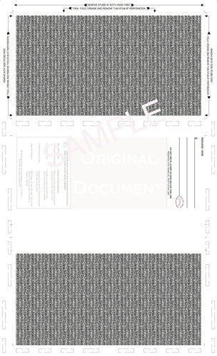 Void Prismatic Pantograph Check – Blue / Red / Blue Z-Fold Blank Pressure Seal Checks – 8½ × 14