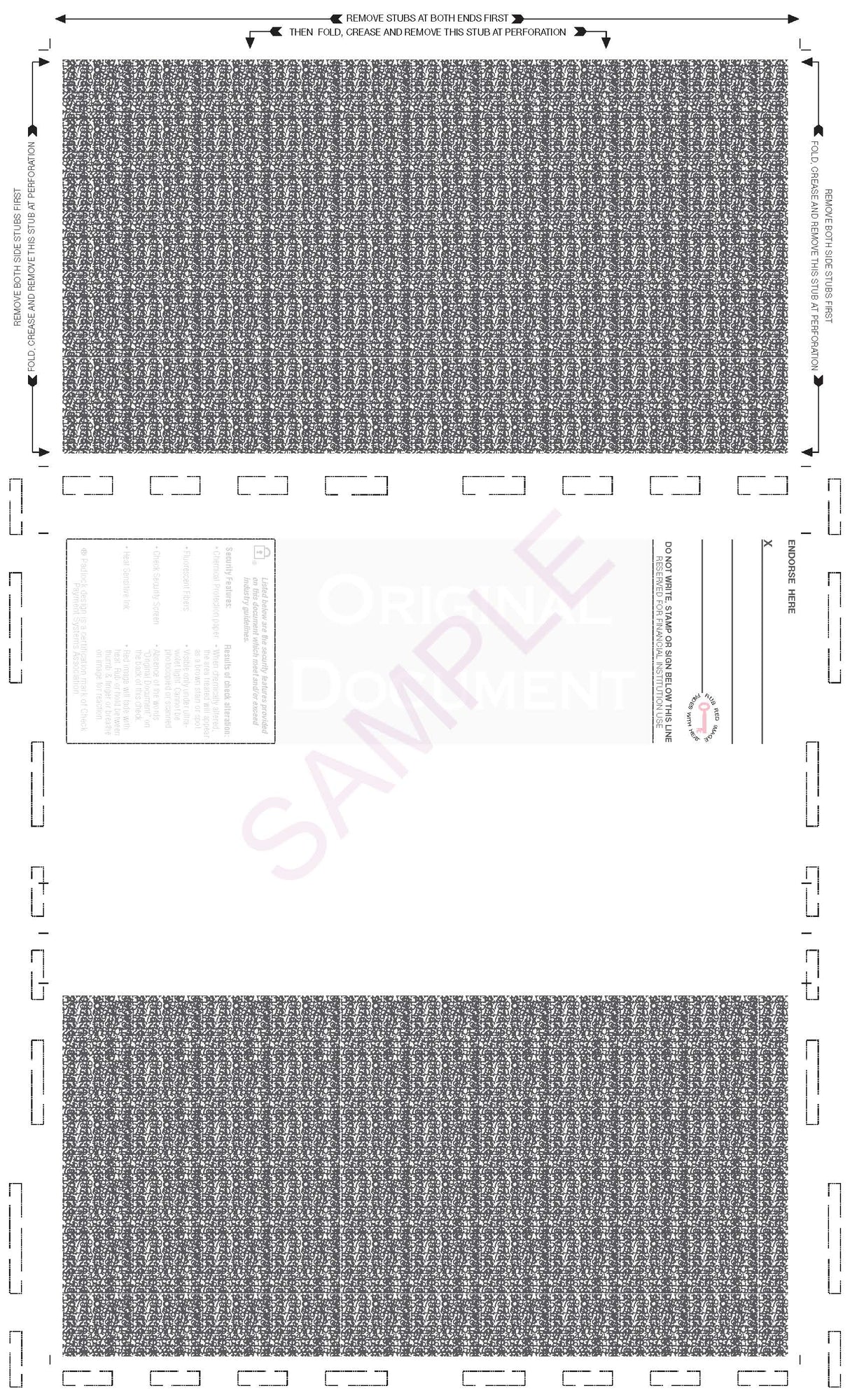 Void Pantograph Check – Blue 281 Z-Fold Blank Pressure Seal Checks – 8½ × 14