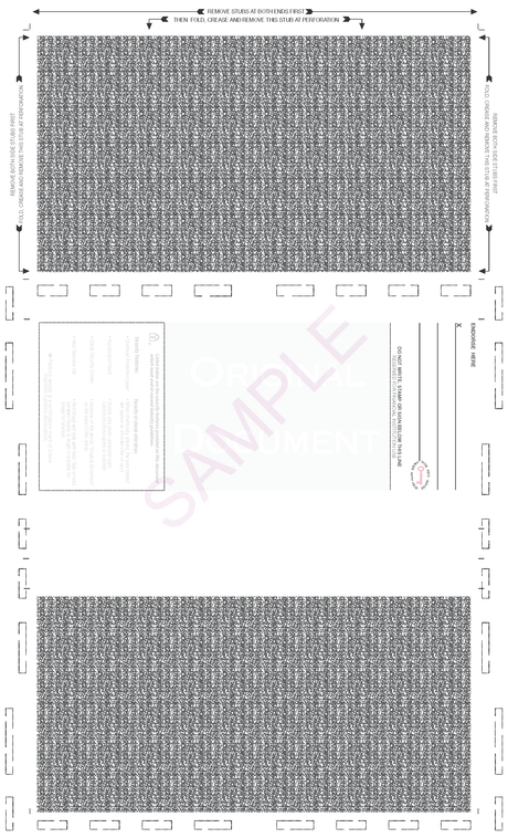 Void Pantograph Check – Burgundy 209 Z-Fold Blank Pressure Seal Checks – 8½ × 14
