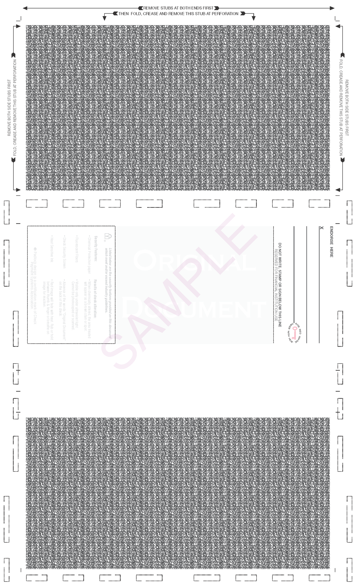 Void Pantograph Check – Teal 328 Z-Fold Blank Pressure Seal Checks – 8½ × 14