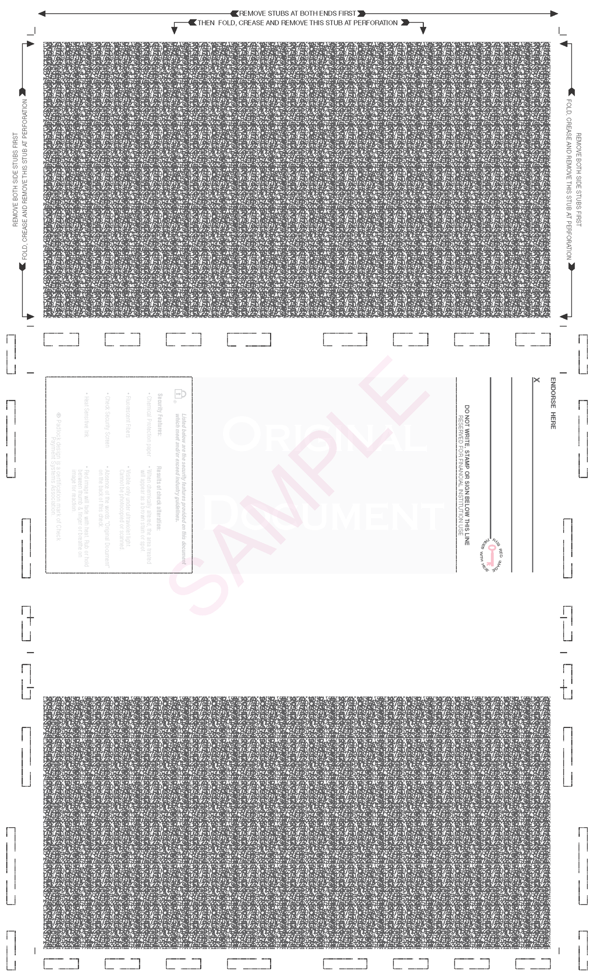 Z-Fold 8 1/2" x 14" Check Teal - Choice Checks