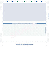 Void Prismatic Pantograph Check – Blue / Green / Blue Z-Fold Blank Pressure Seal Checks – 8½ × 11