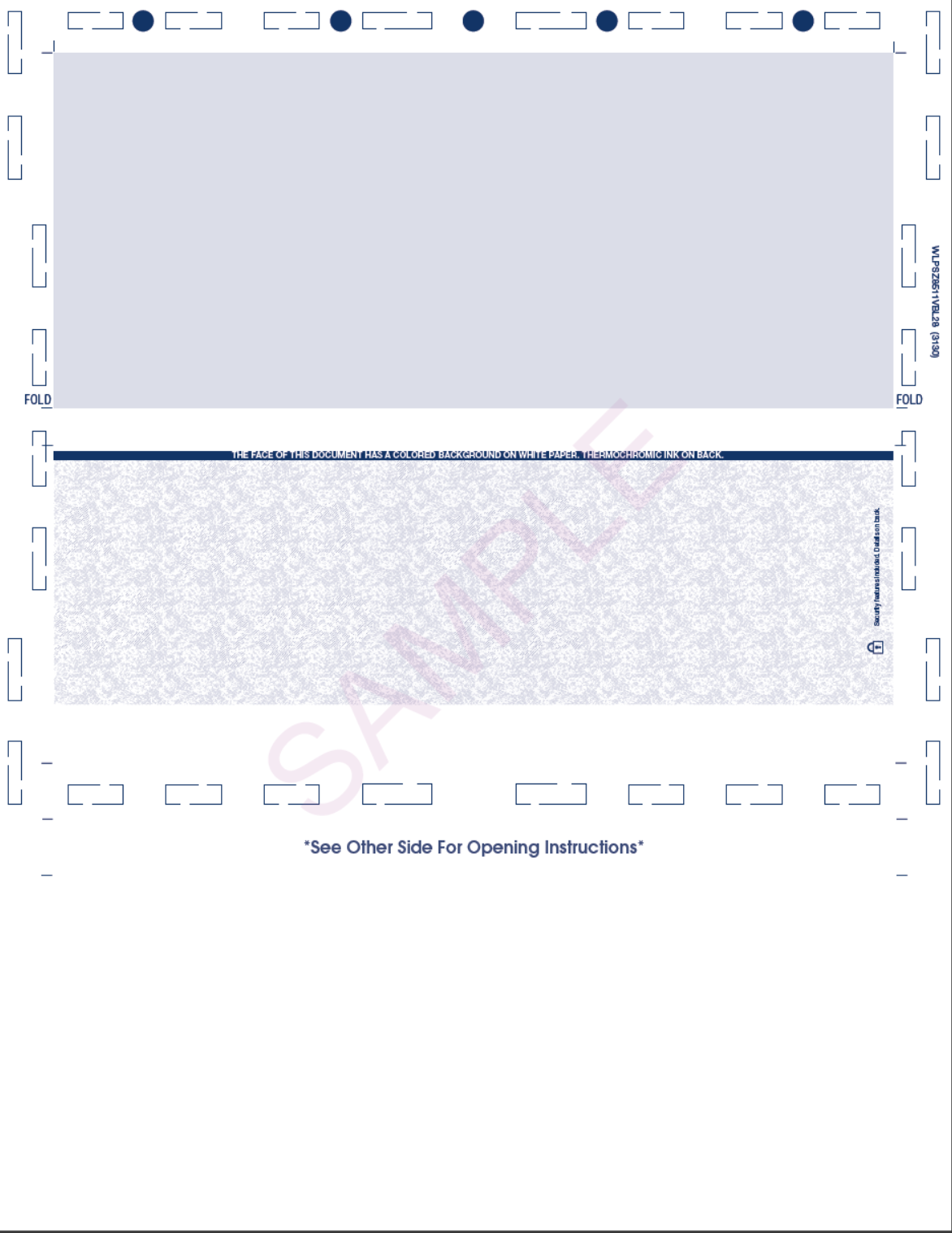 Void Pantograph Check – Blue 281 Z-Fold Blank Pressure Seal Checks – 8½ × 11