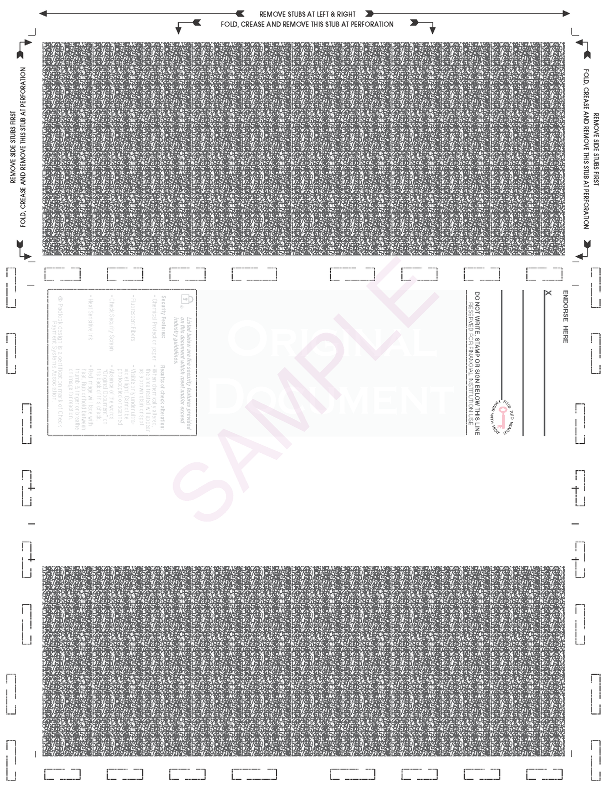 Void Pantograph Check – Blue 281 Z-Fold Blank Pressure Seal Checks – 8½ × 11