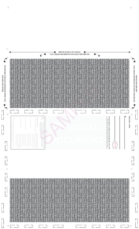 Void Pantograph Check with Extra Voucher – Blue 281 ZX-Fold Blank Pressure Seal Checks – 8½ × 14