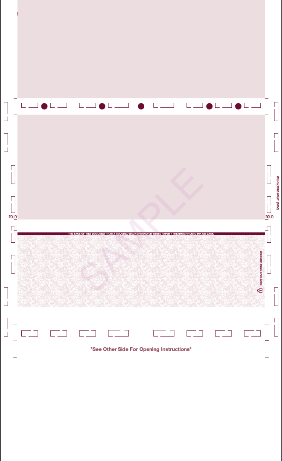 Void Pantograph Check with Extra Voucher – Burgundy 209 ZX-Fold Blank Pressure Seal Checks – 8½ × 14