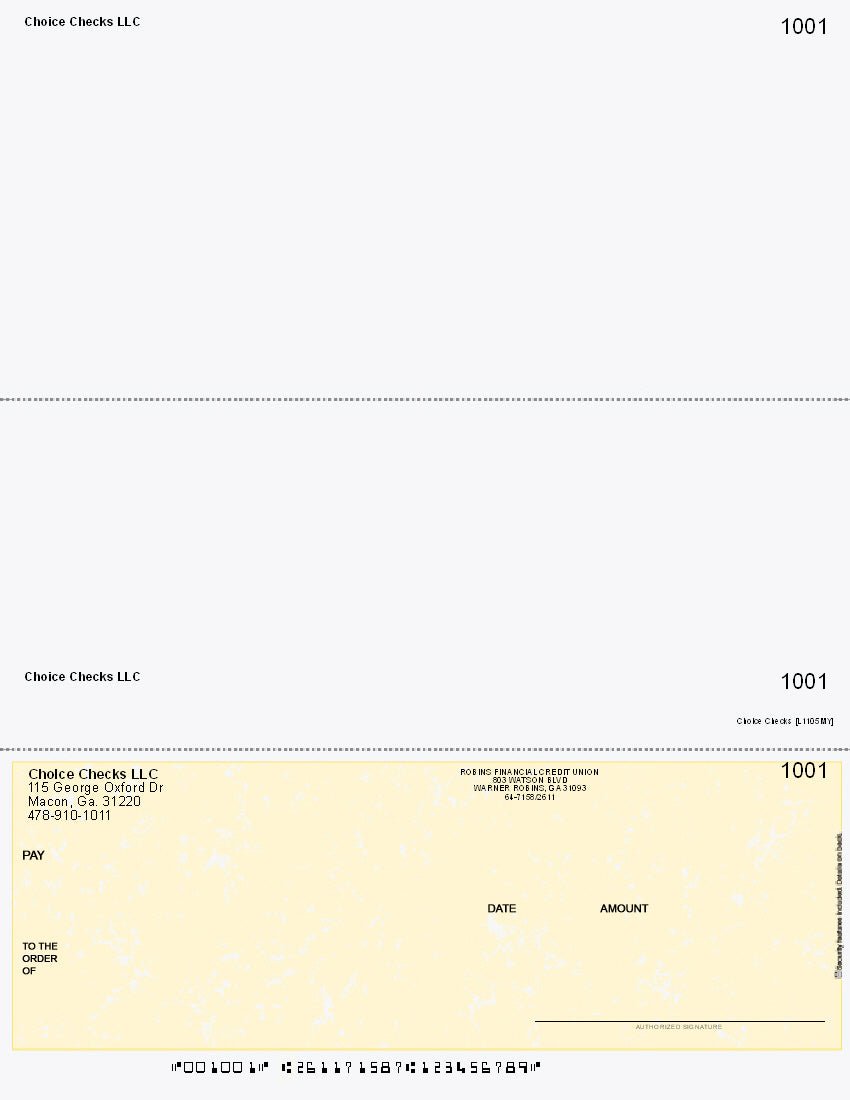 Marble Imprinted Business Check On Bottom - Better Security – Yellow