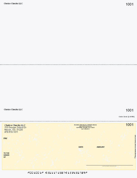 Marble Imprinted Business Check On Bottom - Better Security – Yellow