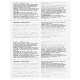 2026 W-2 Employer 4-Up Horizontal Copies 1/D Preprinted Laser Forms