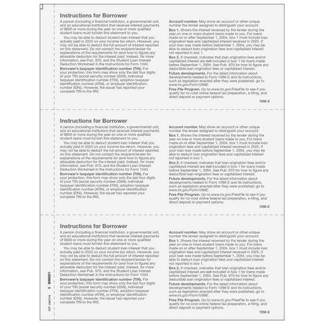 Form 1098-E Student Loan Interest Statement Borrower Copy B