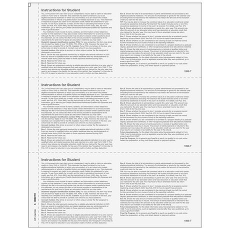 Form 1098-T Tuition Statement - Copy B Student