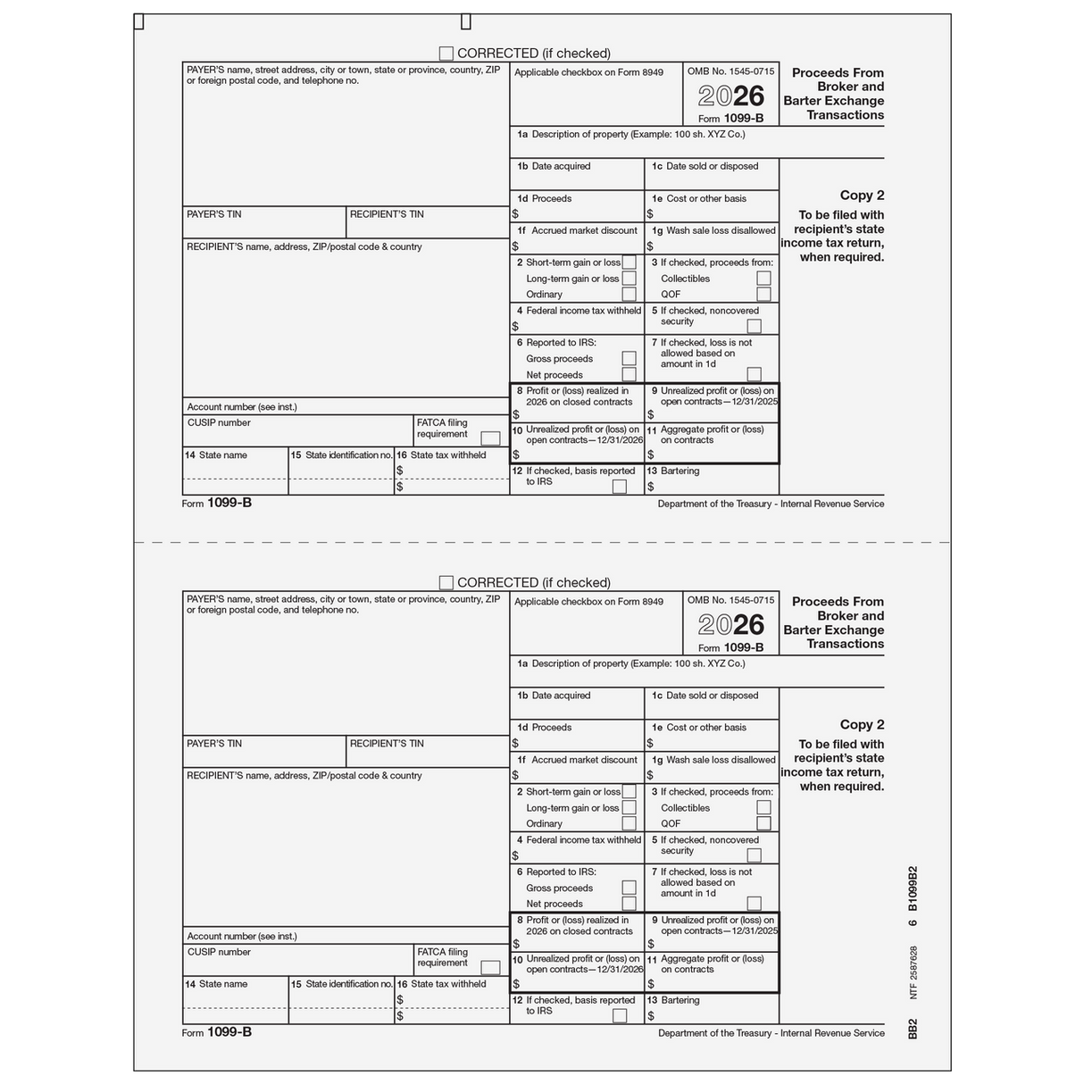 2026 1099-B Recipient State Copy 2