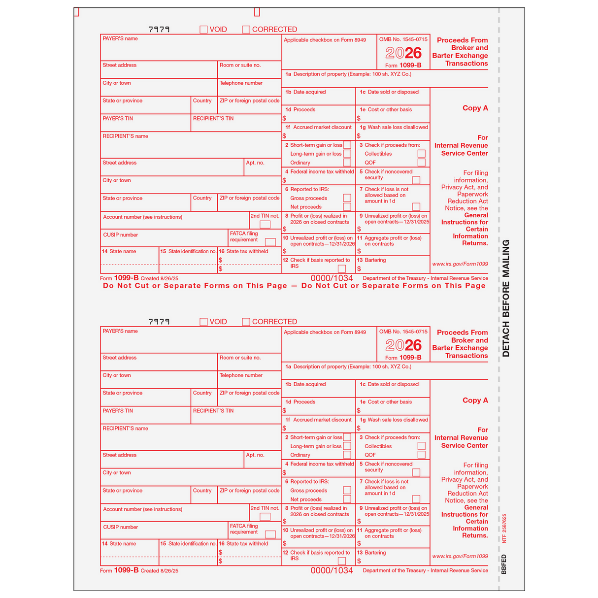 2026 1099-B Federal Copy A