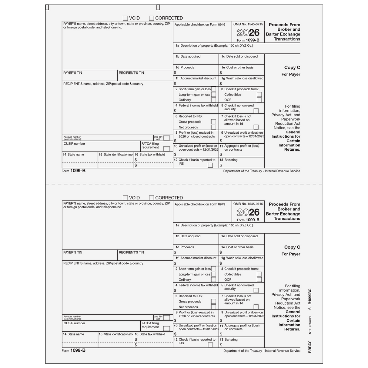 2026 1099-B Payer Copy C