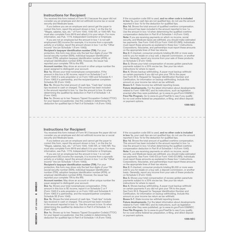 2026 1099-NEC Recipient Copy B Forms